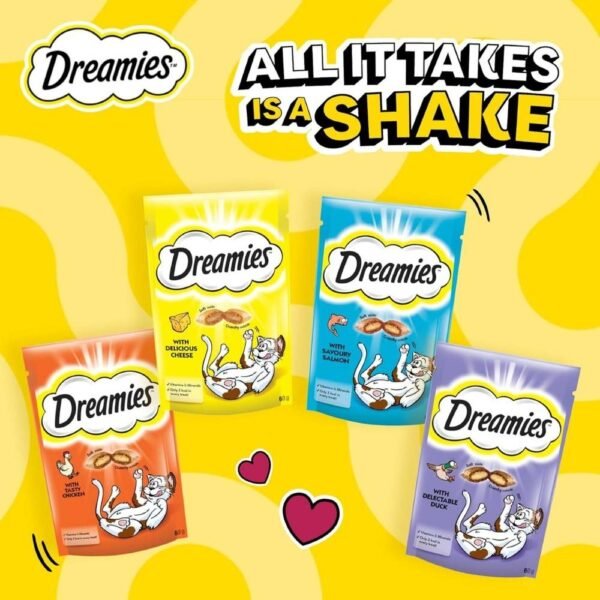 دريميز مكافآت القطط بالدجاج اللذيذ | Dreamies Cat Treats - Tasty Chicken - مقرمشات قطط محشوة، سناك دجاج قليل السعرات في مصر
