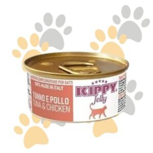 Kippy Jelly Tuna & Chicken - طعام قطط تكميلي في الجيلي، صنع في إيطاليا، بالتونة والدجاج