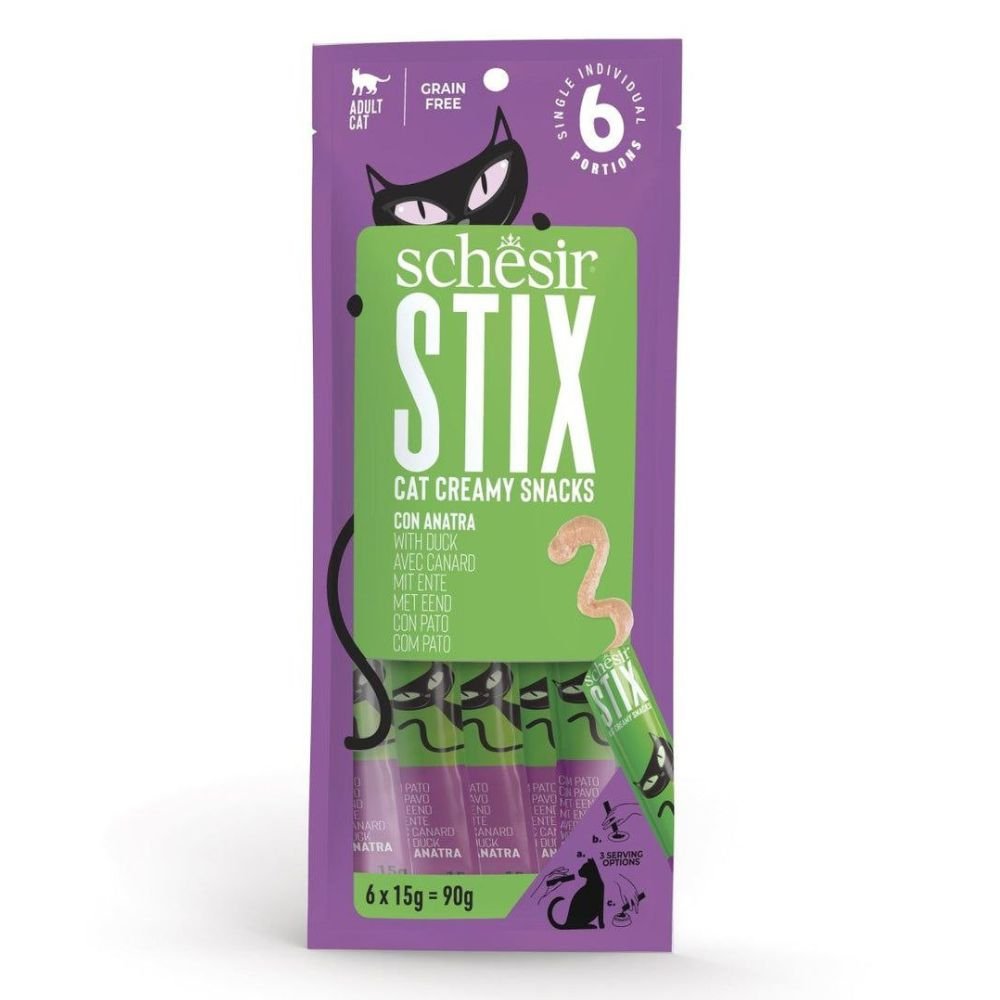 Schesir Stix Cat Creamy Snacks With Duck Schesir Stix Cat Creamy Snacks With Duck