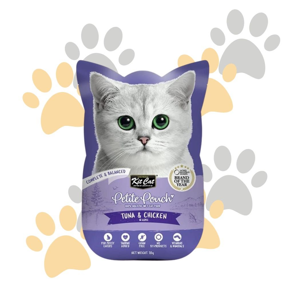 28 كيت كات, Kit Cat, بيتيت باوتش, Petite Pouch, طعام قطط رطب, تونة, دجاج, Tuna, Chicken