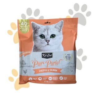 كيت كات بيوريه دجاج وسلمون عبوة اقتصادية (40 كيس) | Kit Cat Purr Puree Chicken & Salmon Value Pack - مكافآت قطط كريمية للترطيب وصحة الفرو في مصر