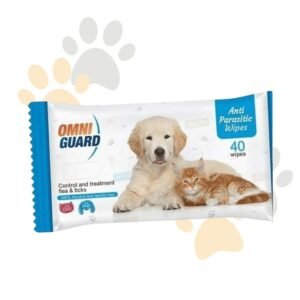 أومني جارد مناديل مضادة للطفيليات للقطط والكلاب | Omni Guard Anti Parasitic Wipes (40 Wipes) - مسح سريع للحماية من البراغيث والقراد