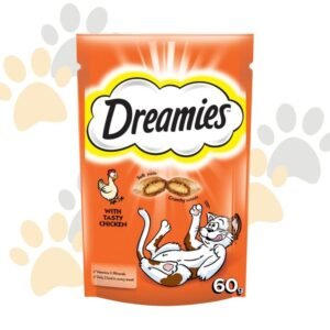 دريميز مكافآت القطط بالدجاج اللذيذ | Dreamies Cat Treats - Tasty Chicken - مقرمشات قطط محشوة، سناك دجاج قليل السعرات في مصر