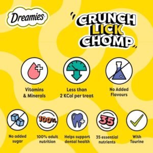 دريميز مكافآت القطط بالدجاج اللذيذ | Dreamies Cat Treats - Tasty Chicken - مقرمشات قطط محشوة، سناك دجاج قليل السعرات في مصر