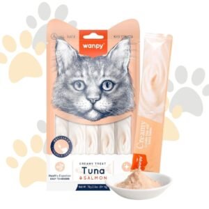 وانبي مكافأة كريمية بالتونة والسلمون (5 قطع) | Wanpy Creamy Treat - Tuna & Salmon - مكافآت قطط صحية، سهلة الهضم في مصر