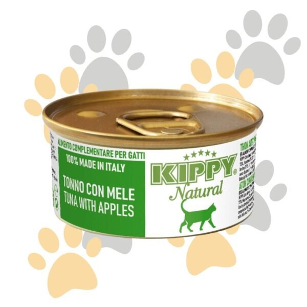 كيبي ناتشورال تونة مع التفاح | Kippy Natural Tuna with Apples - طعام قطط تكميلي طبيعي، صنع في إيطاليا