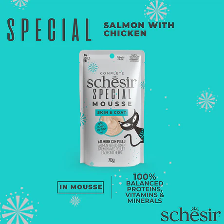 Schesir Special Mousse Skin & Coat Salmon with Chicken